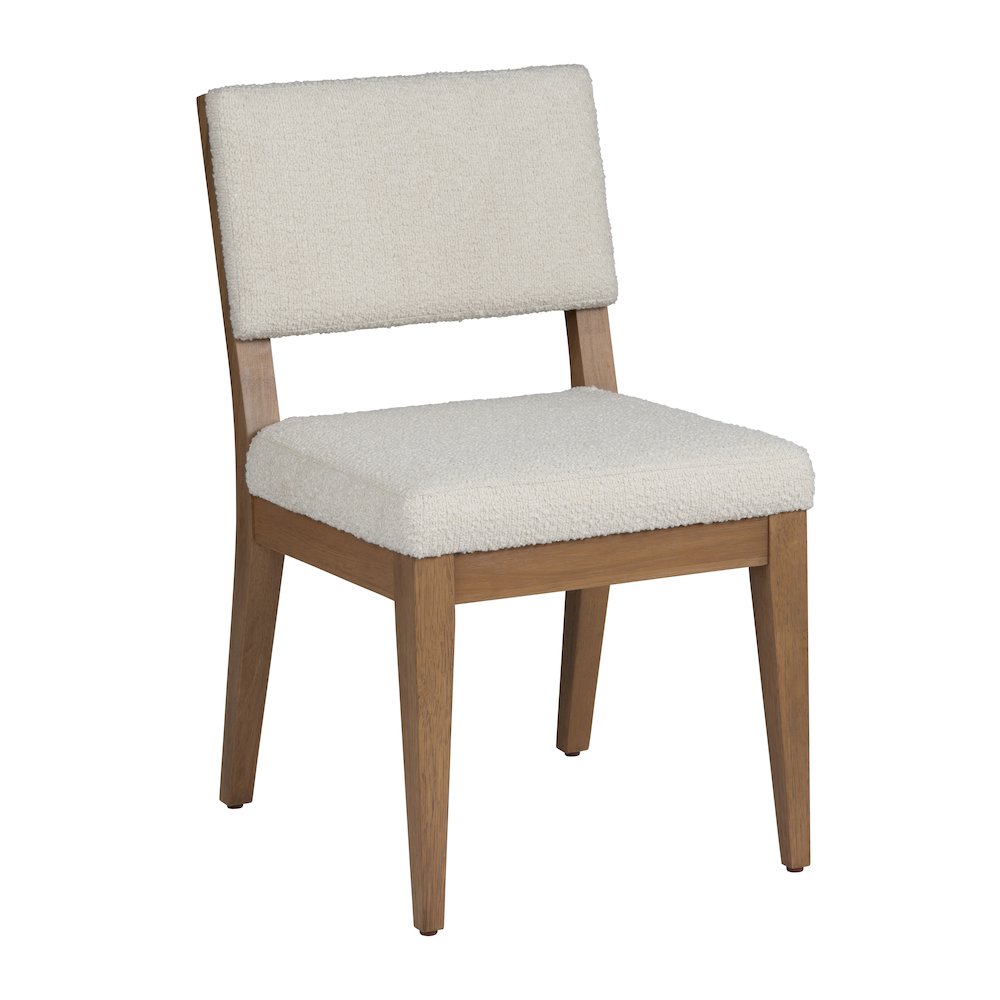 Textured Cream Upholstered Dining Side Chair. Picture 1