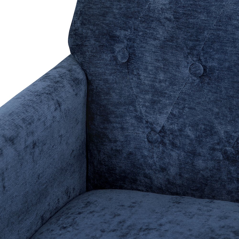 Navy Blue Upholstered Accent Chair. Picture 3