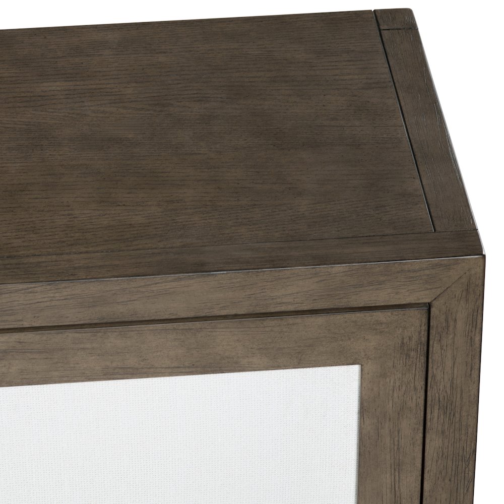 78" Deep Brown 4-Door Rattan Media Credenza. Picture 3