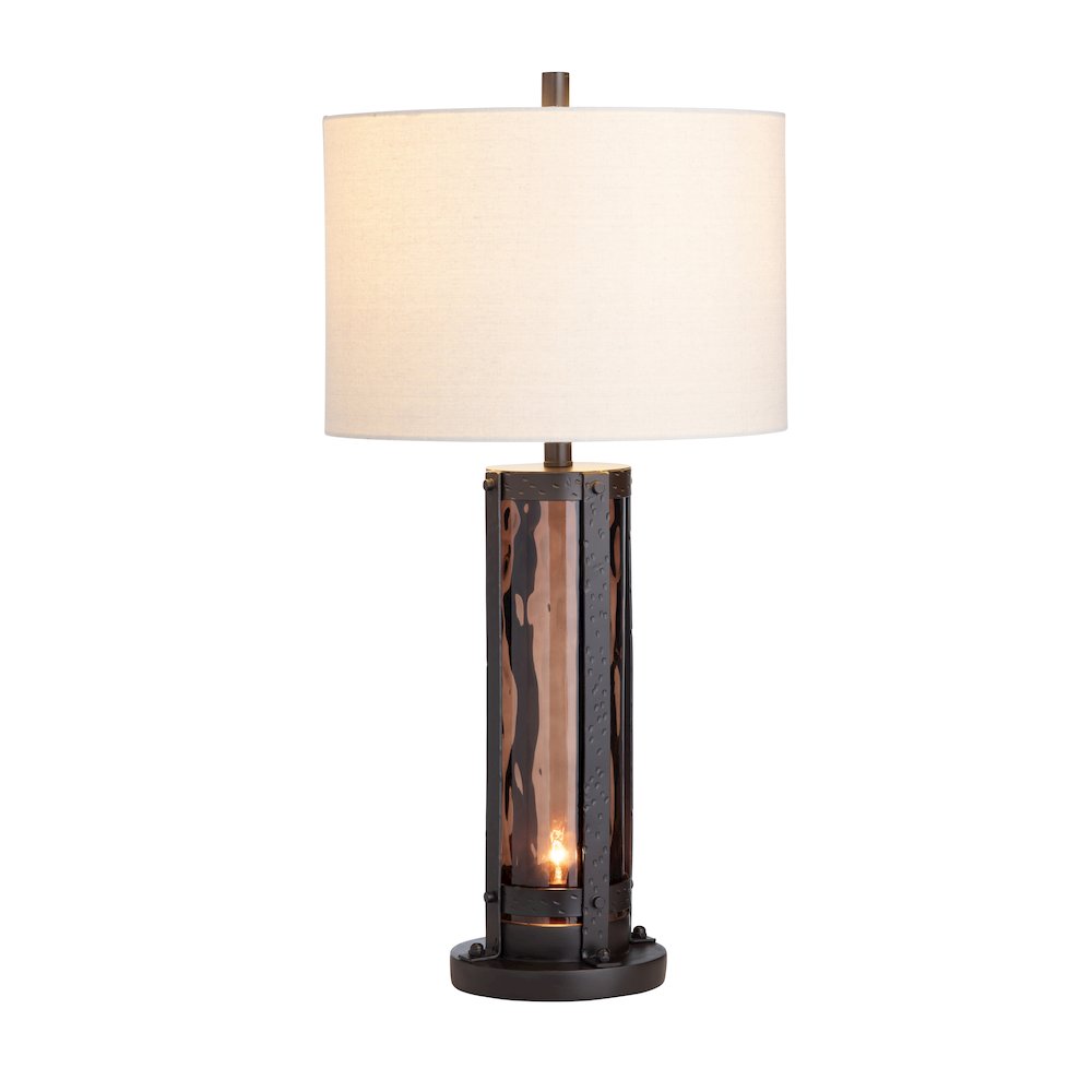 Set Of 2 Crass & Metal Table Lamp With Nighlight And Linen Shade. Picture 3