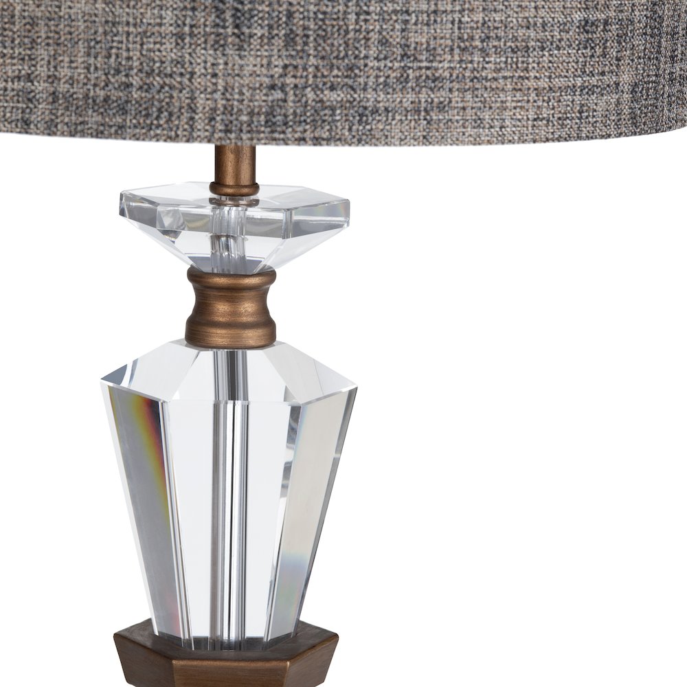 36"H Crystal & Metal Table Lamp With Shade. Picture 3
