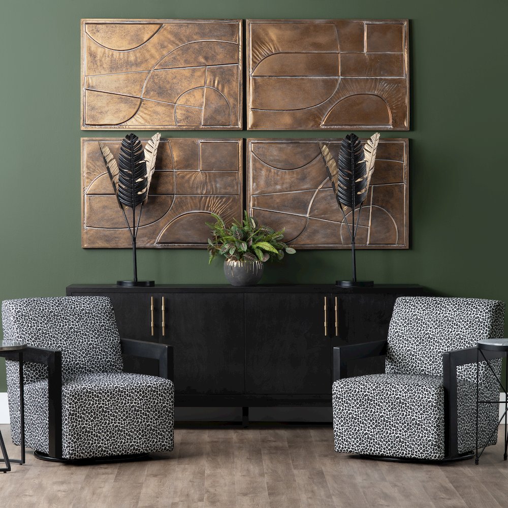 80" Smooth Black 4-Door Media Credenza. Picture 5