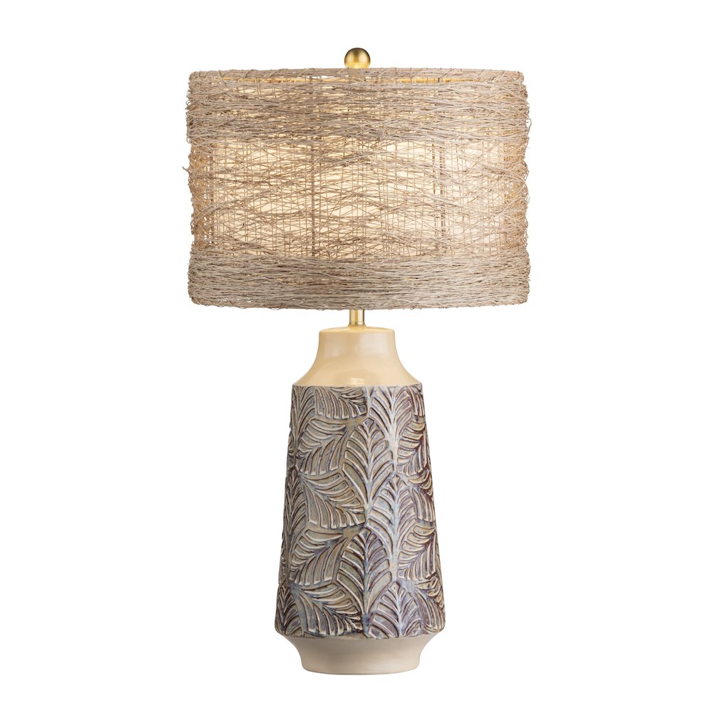 Set Of 2 Ceramic Table Lamps With Rattan Shade. Picture 2