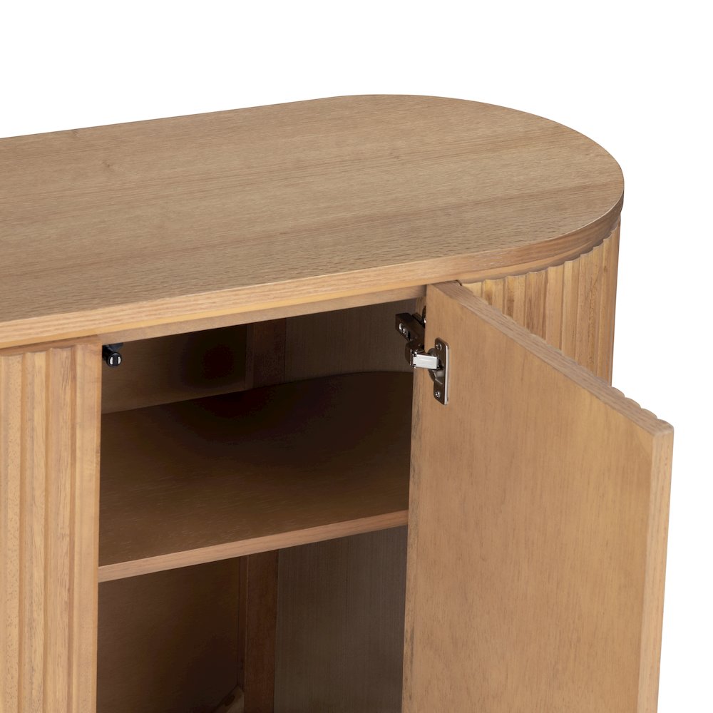 72" Honey Brown 4-Door Credenza. Picture 4