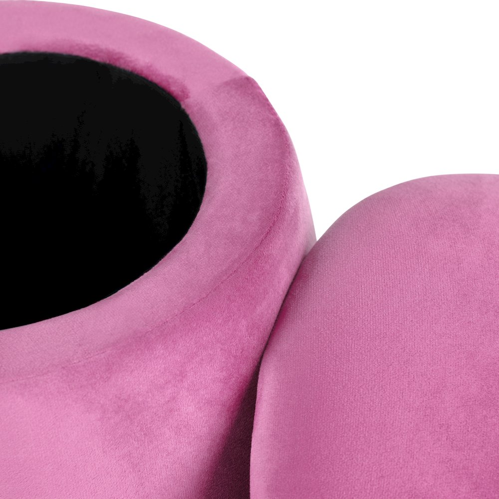 Hot Pink Velvet Mushroom Ottoman W/ Storage. Picture 3