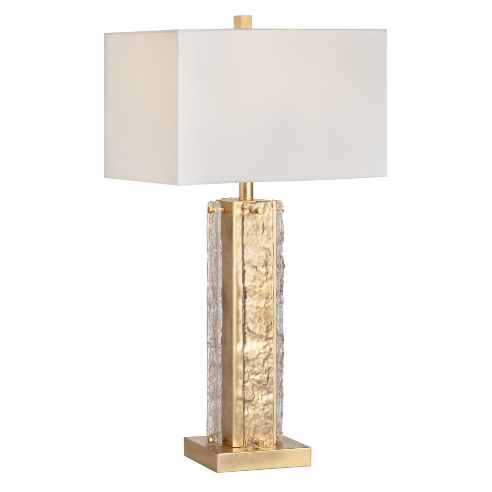 Set Of 2 Metal & Glass Table Lamp With Linen Shade. Picture 2