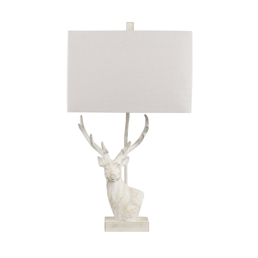 27.75"H Resin Table Lamp With Linen Shade. Picture 1