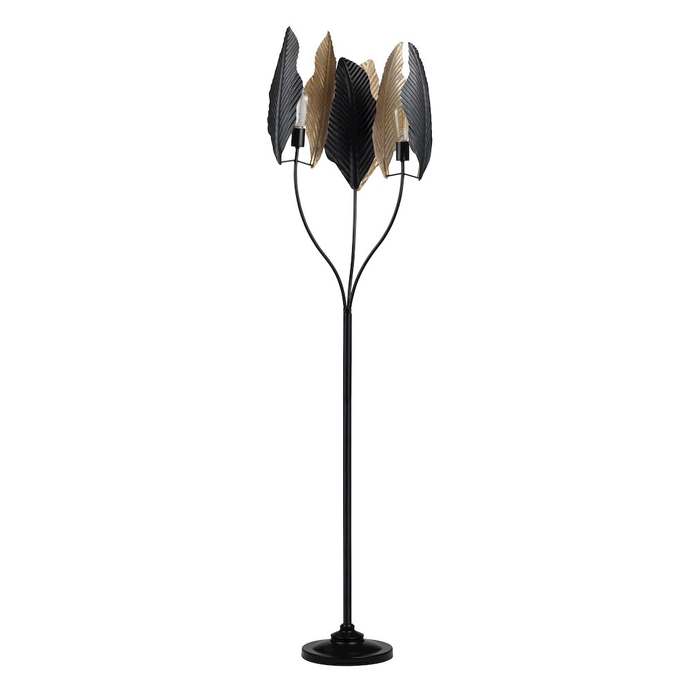 66.25"H Metal Floor Lamp With Metal Shade. Picture 1