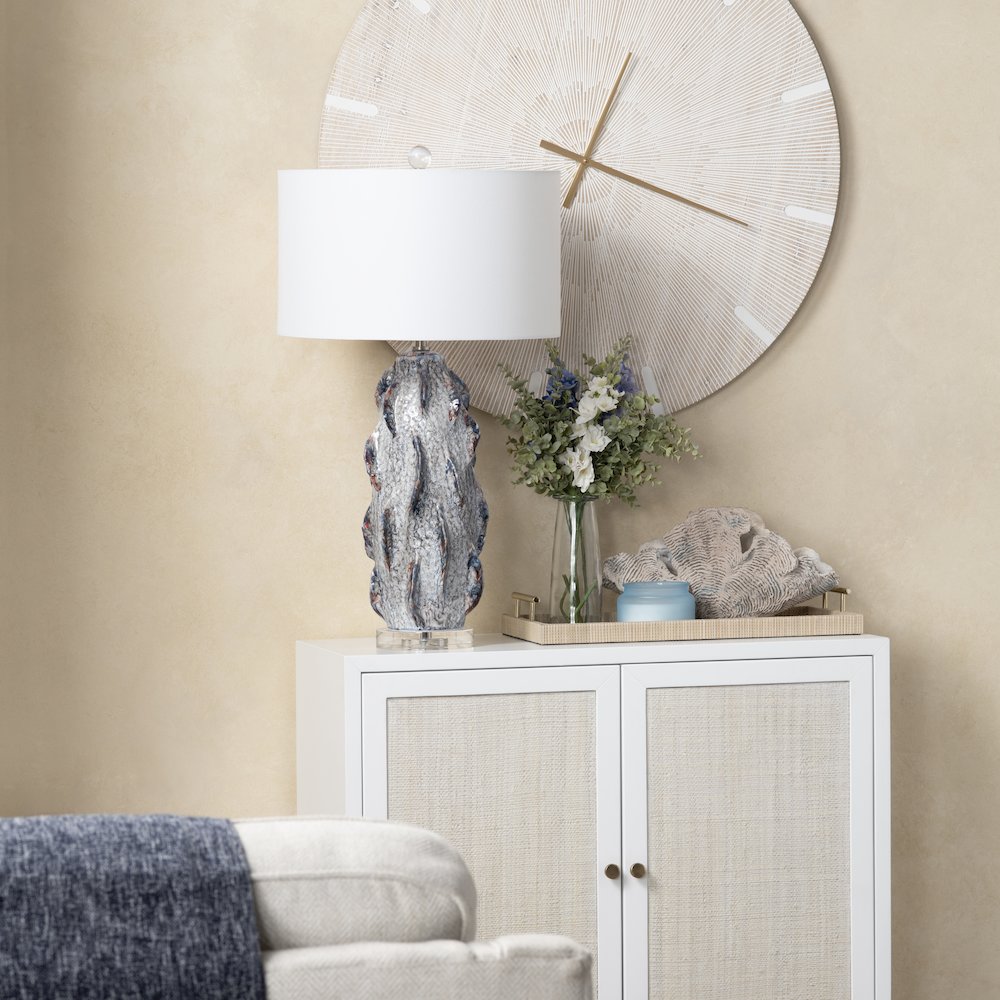 Ceramic, Table Lamp With Hardback Drum Shade. Picture 4