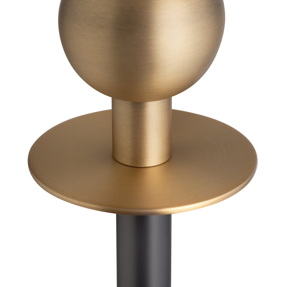 Bronze And Brass Metal Floor Lamp With Stacked Discs And Tapered Shade.. Picture 6