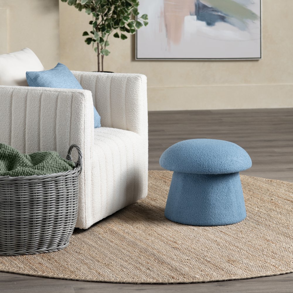 Indigo Blue Mushroom Ottoman W/ Storage. Picture 5