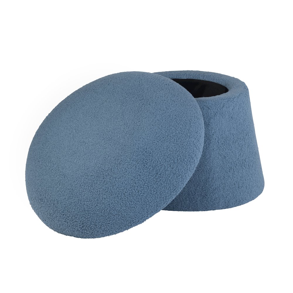 Indigo Blue Mushroom Ottoman W/ Storage. Picture 2
