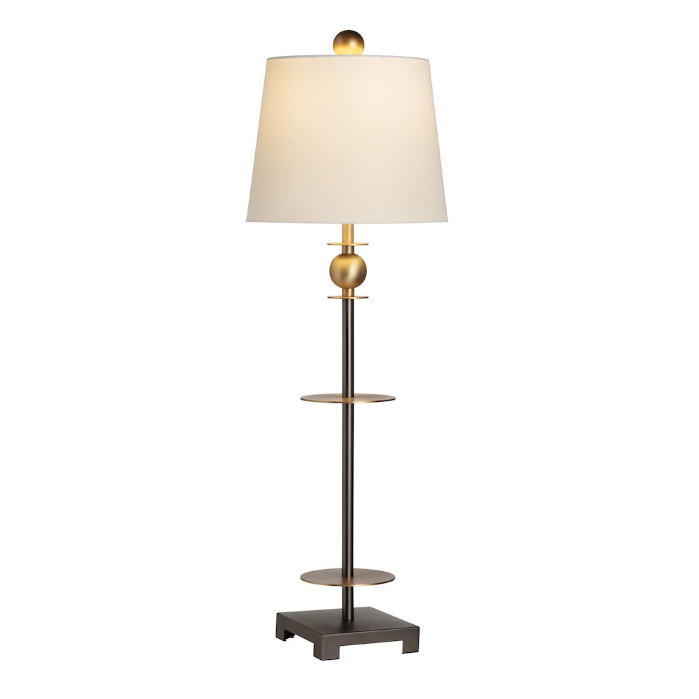 Set Of 2 Metal Buffet Lamp With Linen Shade. Picture 2