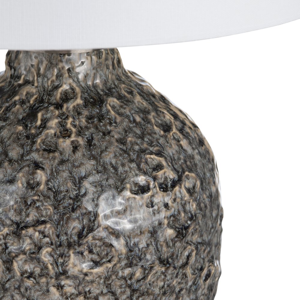 27.5"H Blue Gray Textured Ceramic Table Lamp With Shade. Picture 3