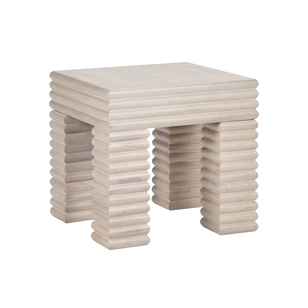 Square Reeded Accent_End Table. Picture 1