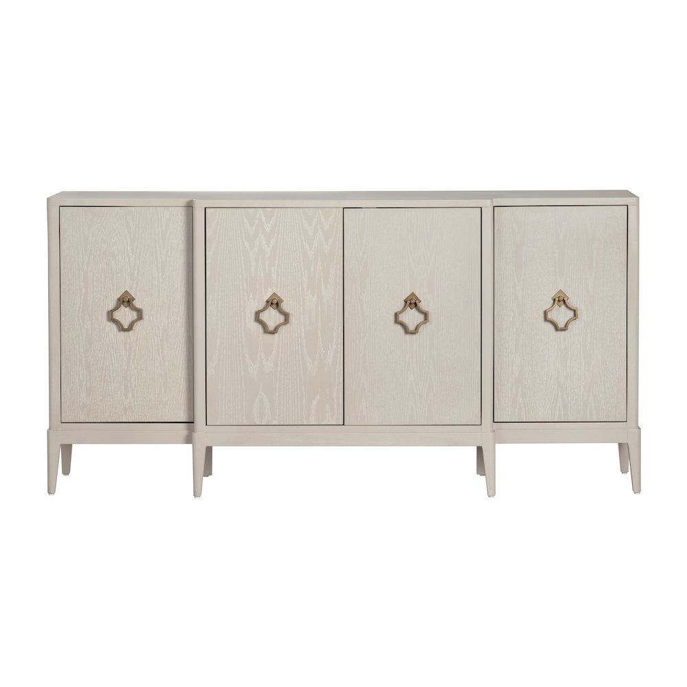 75.5" Beige With A Yellow Undertone 4-Door Media Credenza. Picture 2
