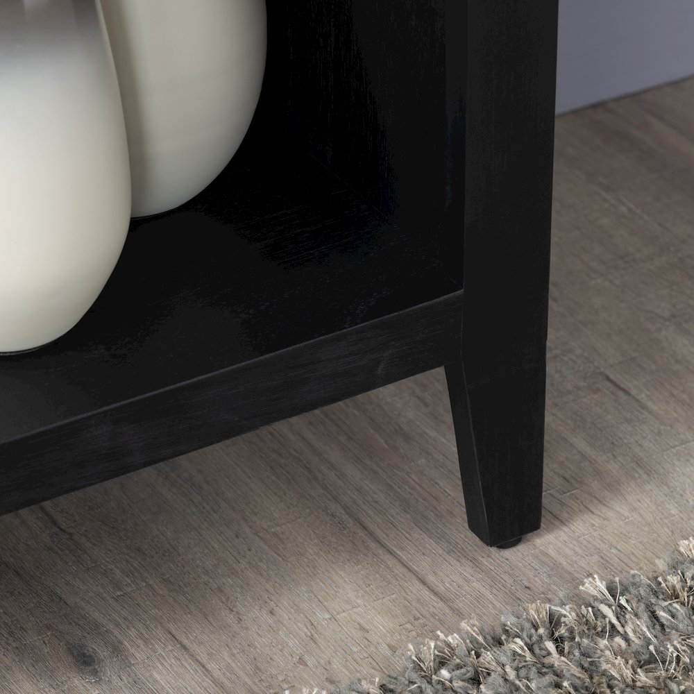 4 Shelf Black Bookcase_Etagere. Picture 2