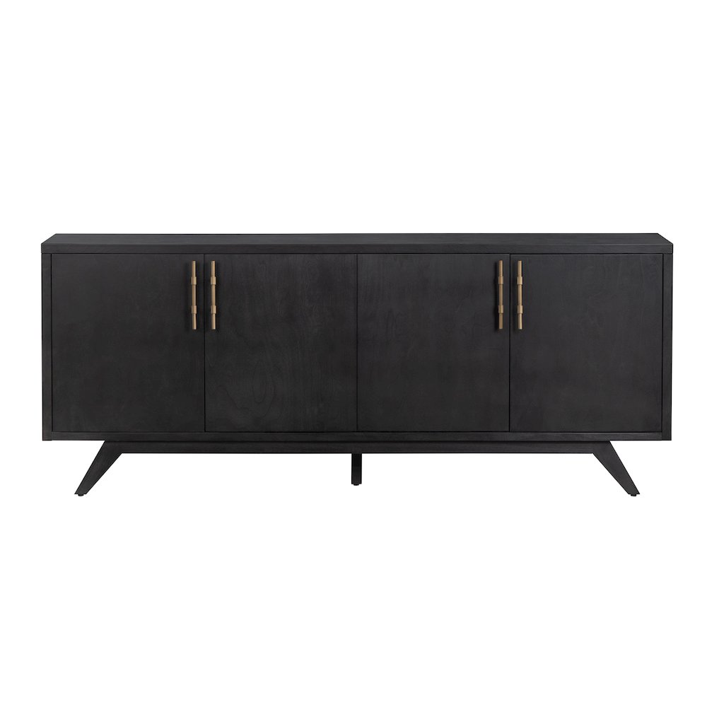 80" Smooth Black 4-Door Media Credenza. Picture 2