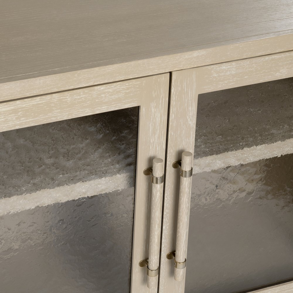 80" Tan 4-Door Media Credenza. Picture 4