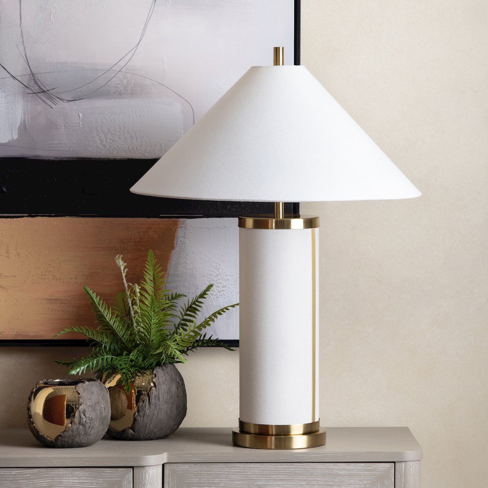 Set Of 2 Metal Table Lamp With Linen Shade. Picture 4