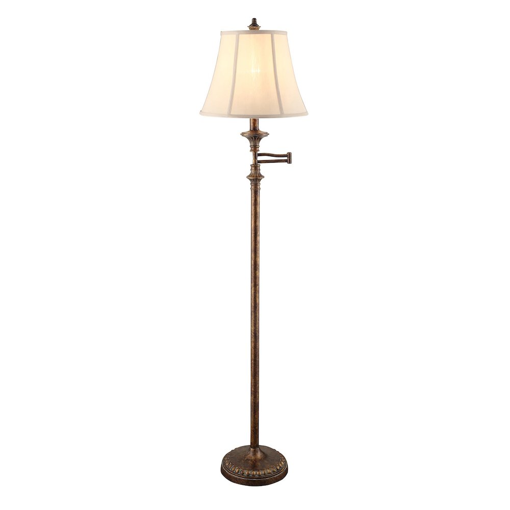 Metal, Floor Lamp With Swing Arm And Bell Shade. Picture 1
