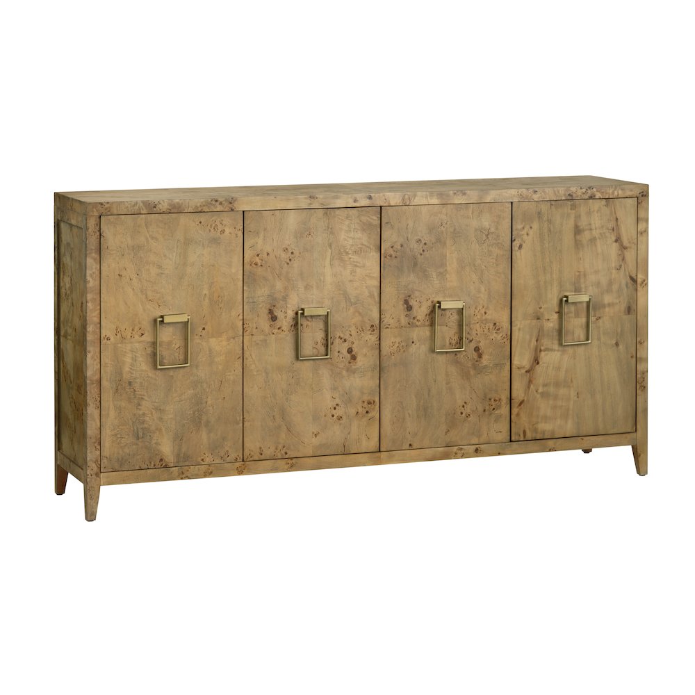 72" Mappa Burl 4-Door Media Credenza. Picture 1