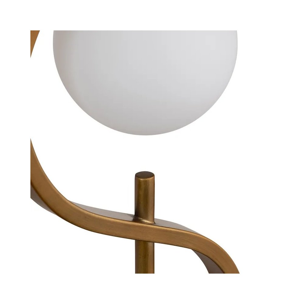 32" Contemporary Gold Metal Table Lamp with S-Shaped Body. Picture 3
