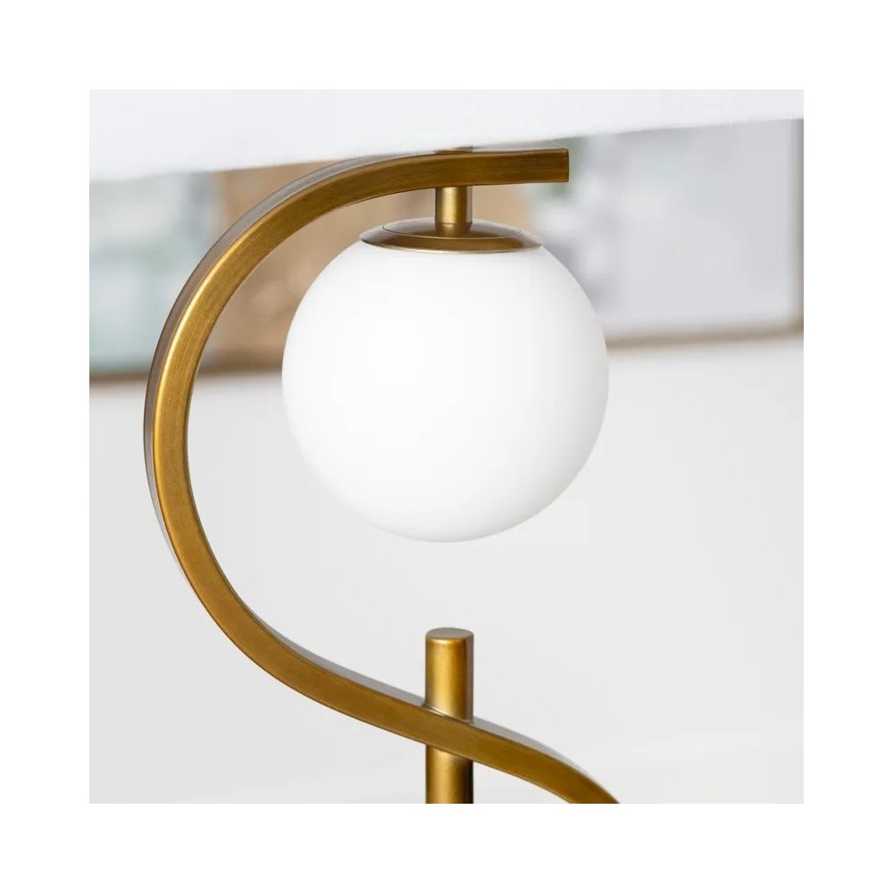 62.5" Contemporary Gold Metal Floor Lamp with Nightlight. Picture 5