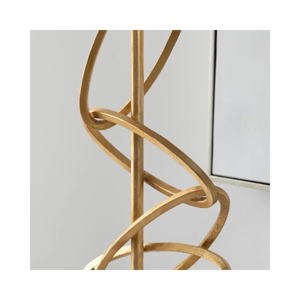 29.25" Contemporary Gold Metal Table Lamp with Interlocking Rings. Picture 3