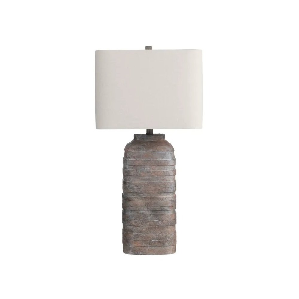 30.5" Coastal Multicolor Resin Table Lamp with Textured Grey-Brown Finish. Picture 1