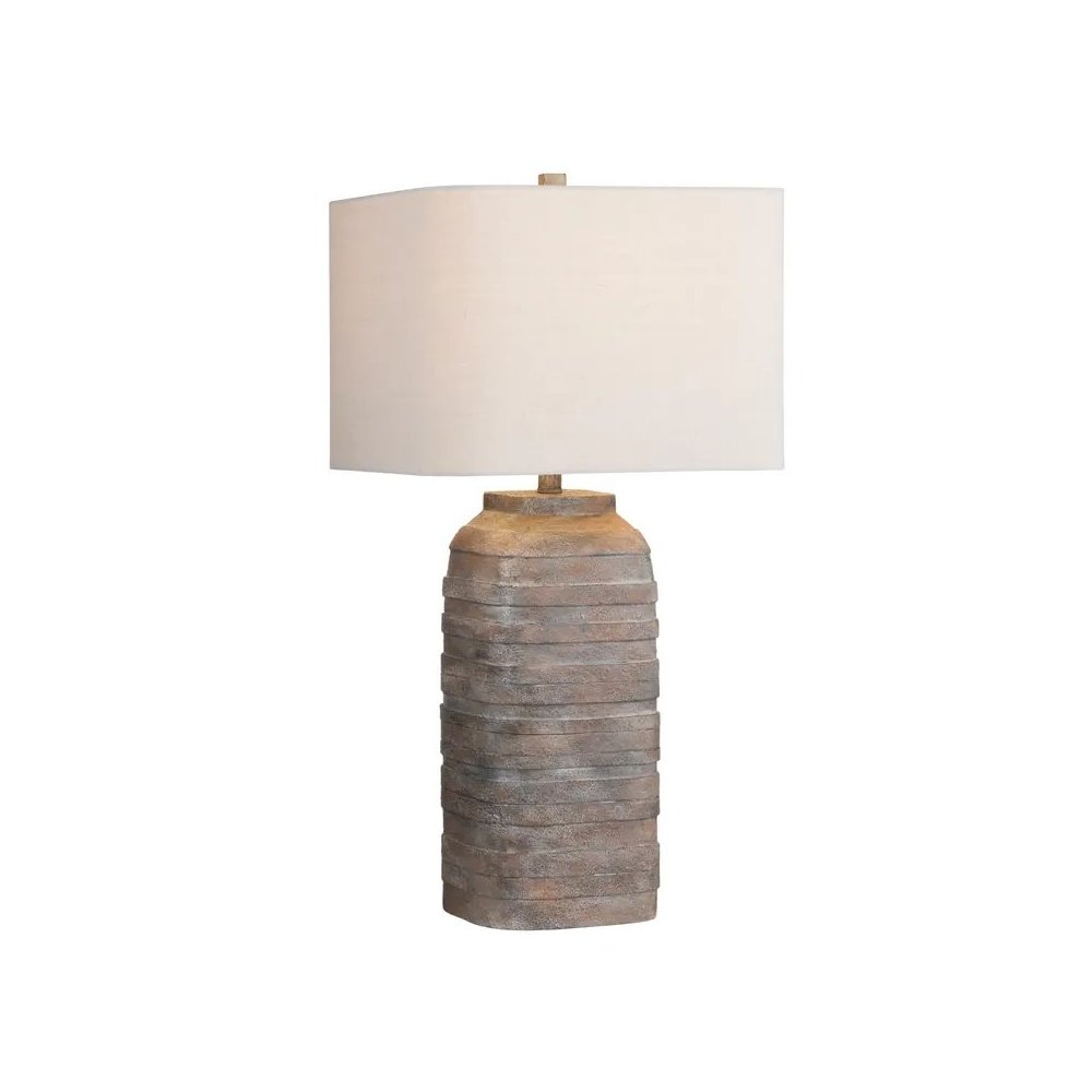 30.5" Coastal Multicolor Resin Table Lamp with Textured Grey-Brown Finish. Picture 2