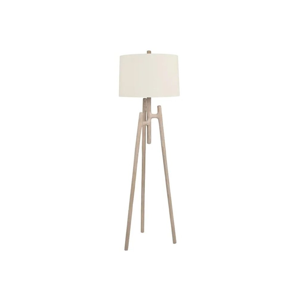 63" Traditional Natural Resin Floor Lamp with Triple Leg Design. Picture 1