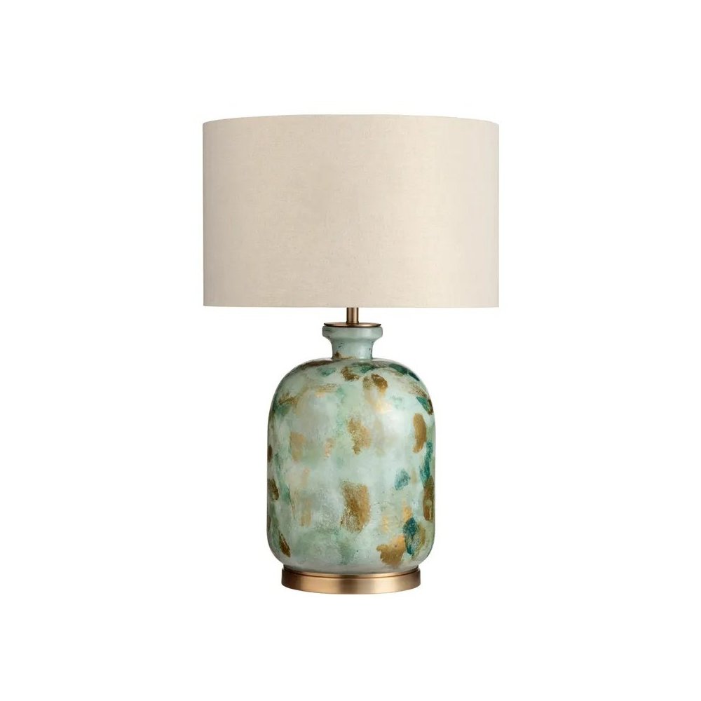 29" Transitional Multicolor Glass Table Lamp with Gold Accents. Picture 2