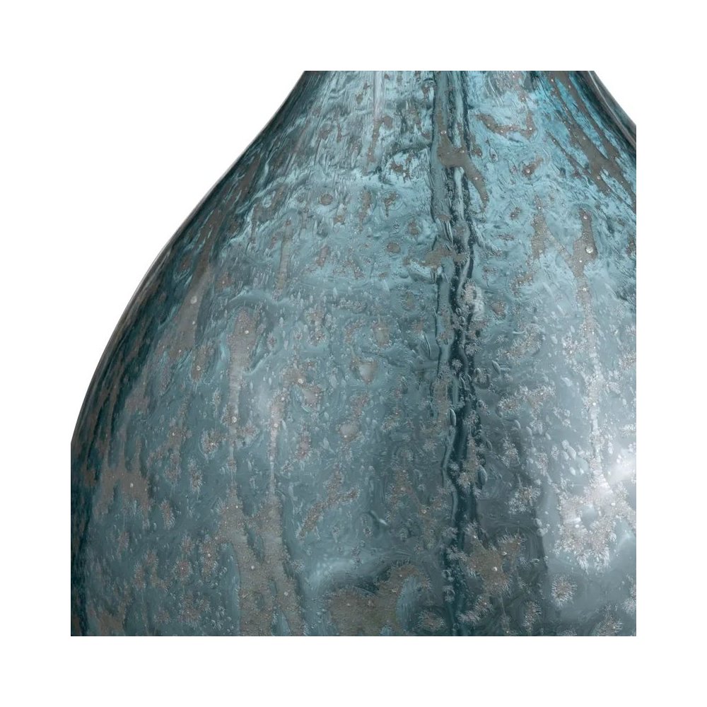 32.25" Transitional Blue Glass Table Lamp with Silver Accents. Picture 3