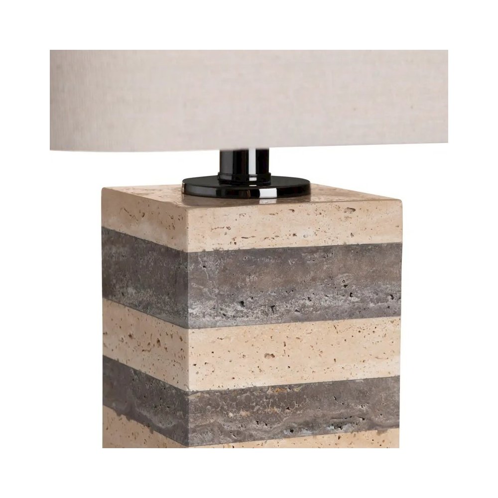 28.5" Contemporary Travertine Marble Table Lamp with Natural Finish. Picture 3
