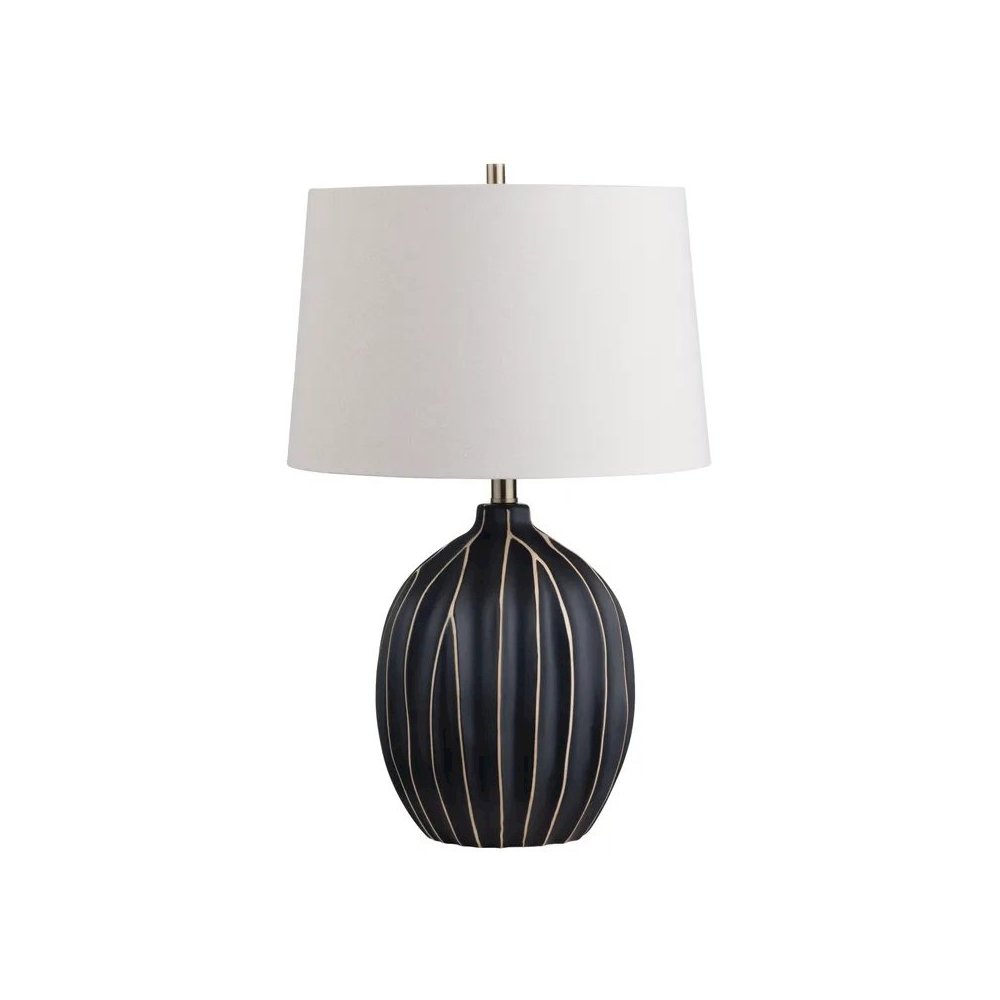 26" Transitional Black Ceramic Table Lamp. Picture 1