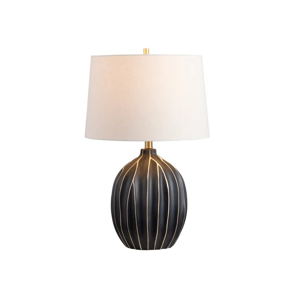 26" Transitional Black Ceramic Table Lamp. Picture 2