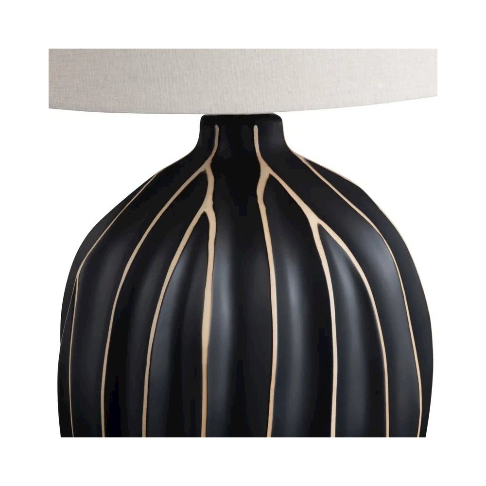26" Transitional Black Ceramic Table Lamp. Picture 3