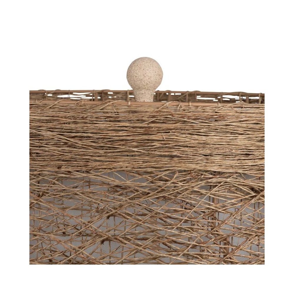 29.5" Transitional Tan Resin Table Lamp with Woven Rattan Shade. Picture 4
