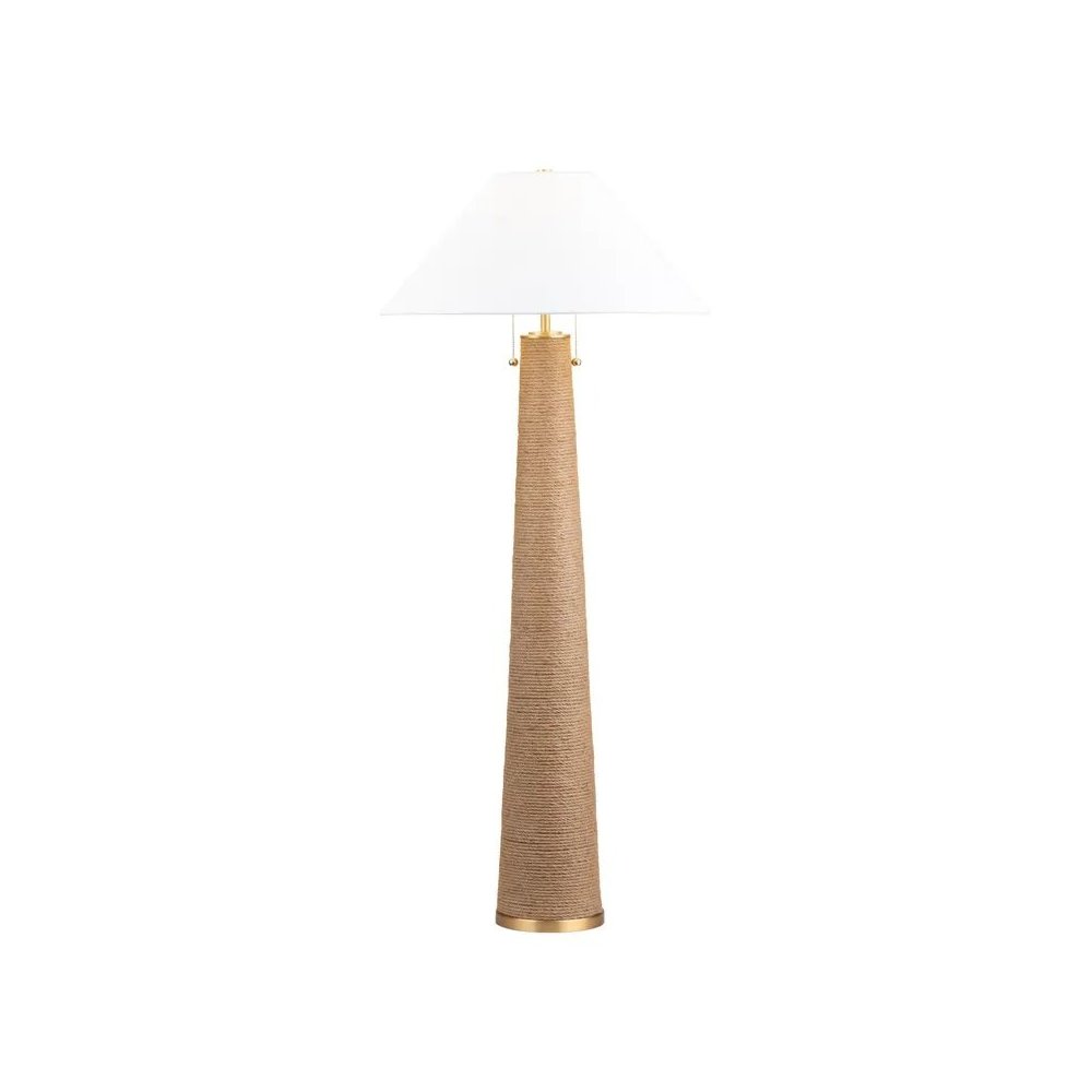 59" Coastal Natural Resin Floor Lamp with Textured Hemp Rope. Picture 2