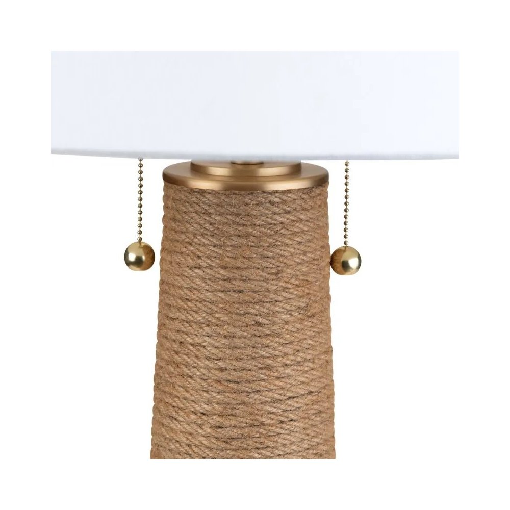 59" Coastal Natural Resin Floor Lamp with Textured Hemp Rope. Picture 3