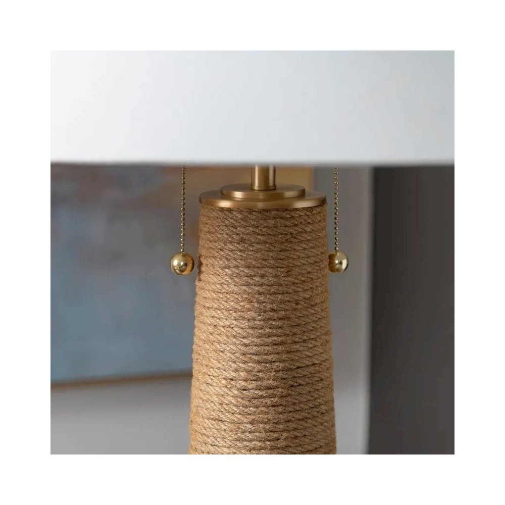 59" Coastal Natural Resin Floor Lamp with Textured Hemp Rope. Picture 5