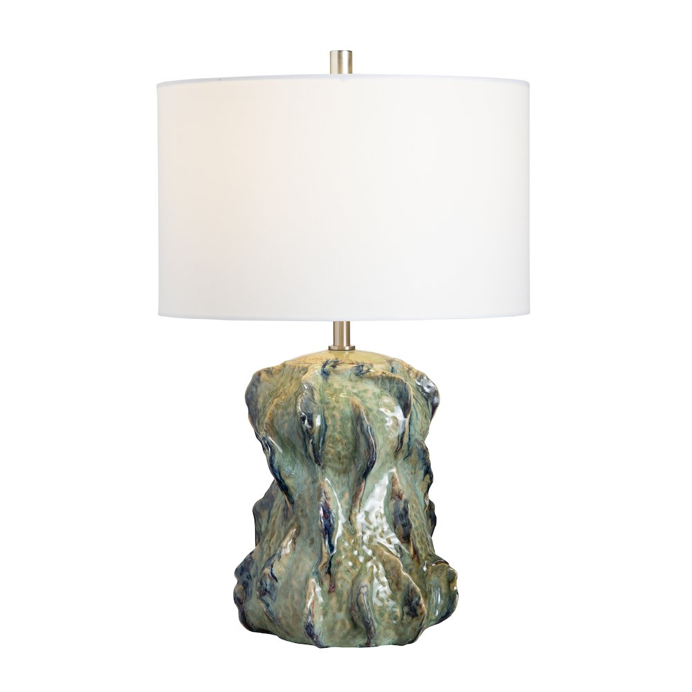 Ceramic Table Lamp With Glazed Finish And Shade. Picture 2