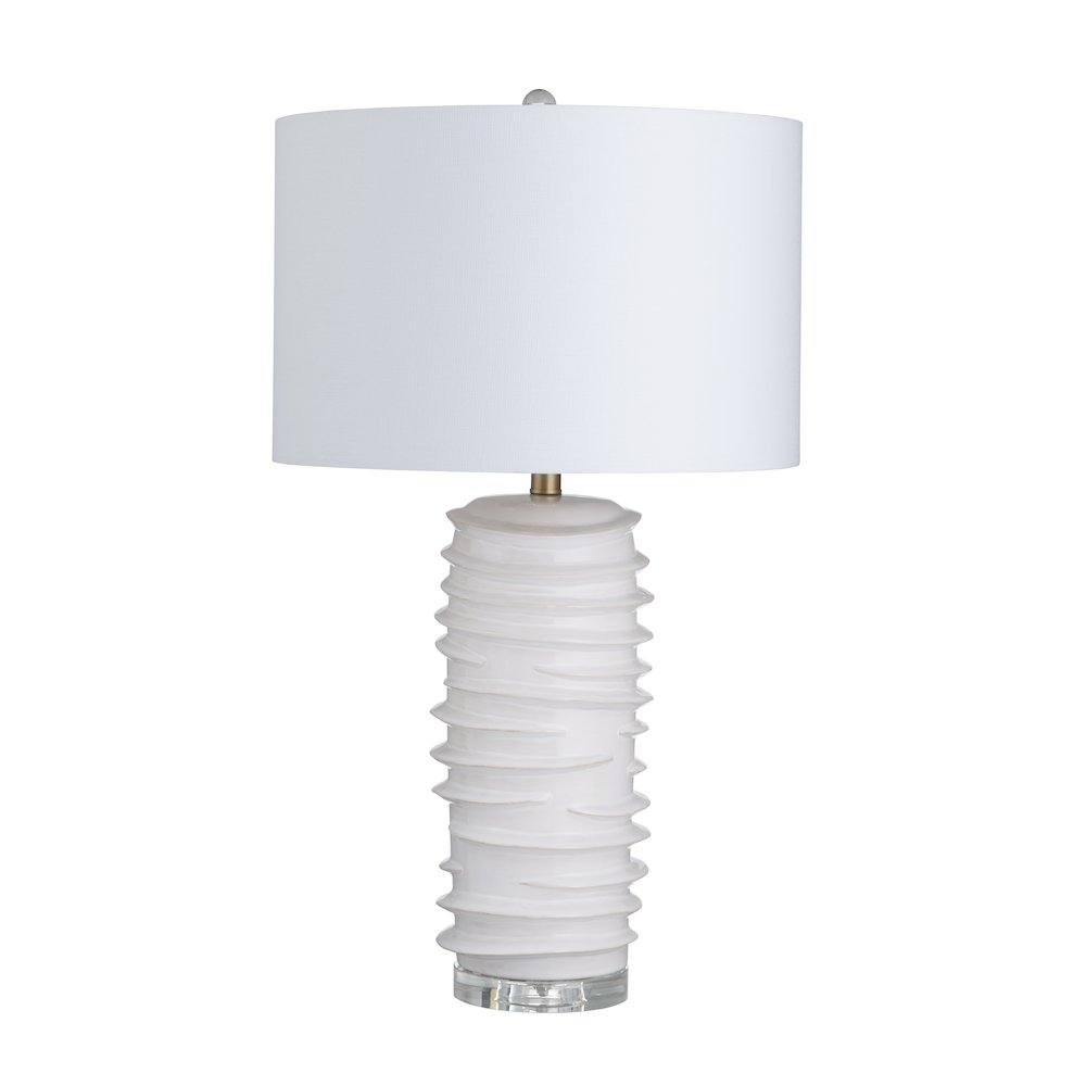 Set Of 2 White Ceramic Table Lamp With Shade. Picture 1