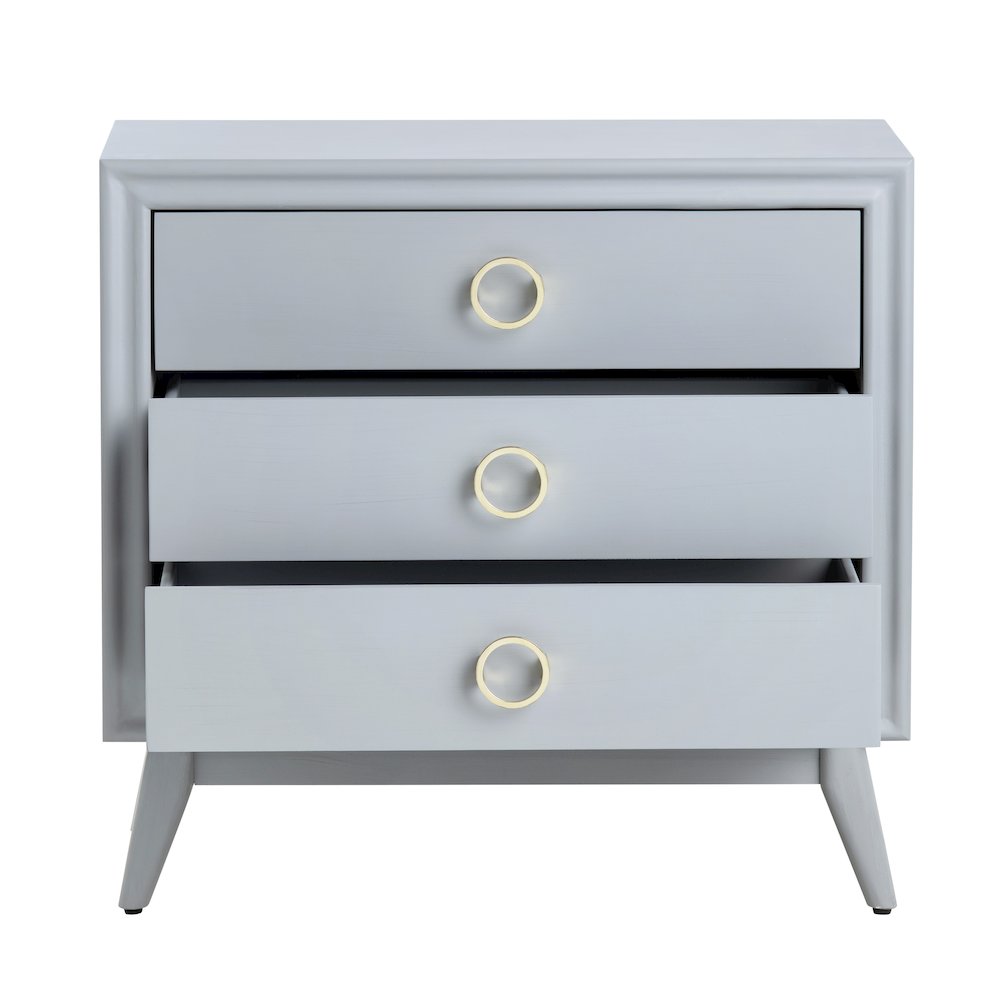 3-Drawer Gray Accent Chest. Picture 3