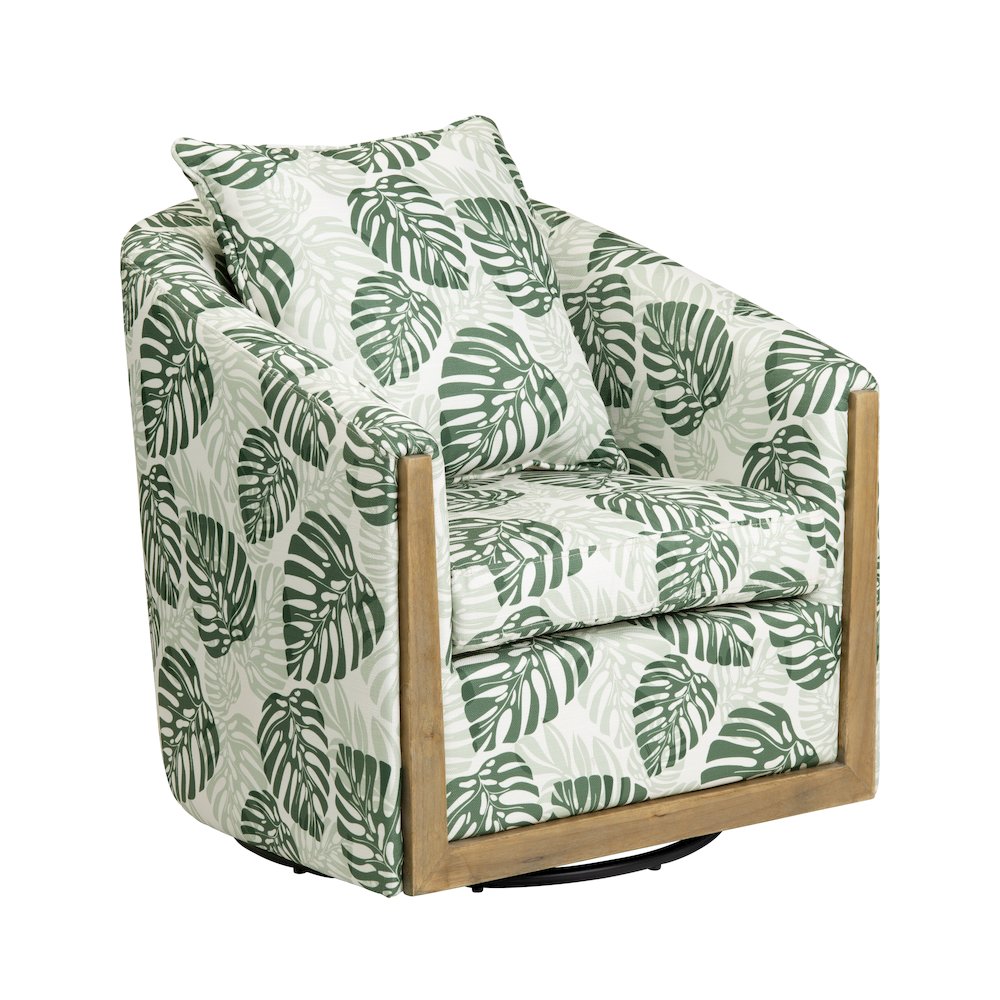 Upholstered Swivel Accent Chair. Picture 1