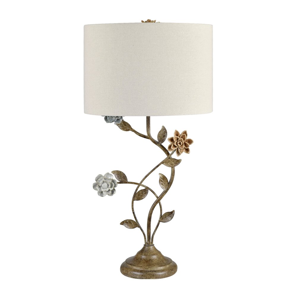 Set Of 2 Metal Bloom Table Lamp With Shade. Picture 1