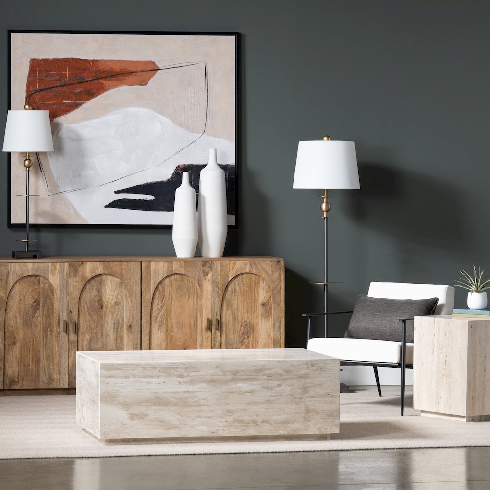 Rectangle Travertine Stone Cocktail_Coffee Table. Picture 2
