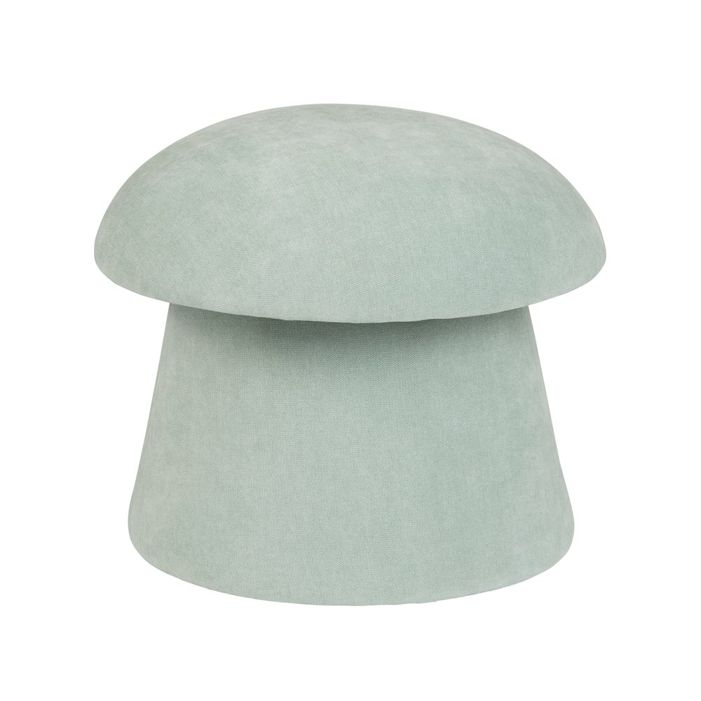 Seafoam Green Chenille Mushroom Ottoman W/ Storage. Picture 1