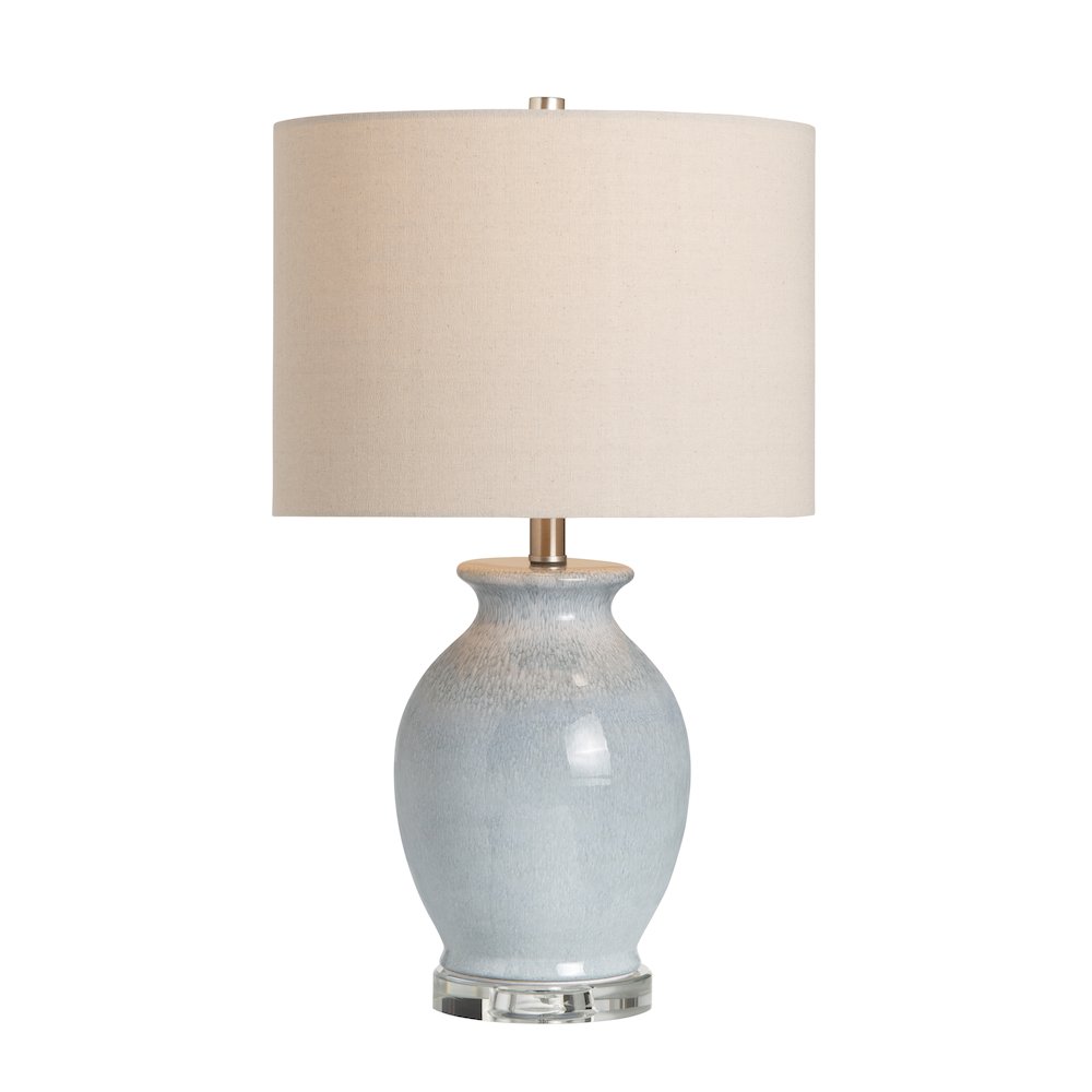 Set Of 2 Ceramic & Crystal Base Table Lamp With Linen Shade. Picture 2